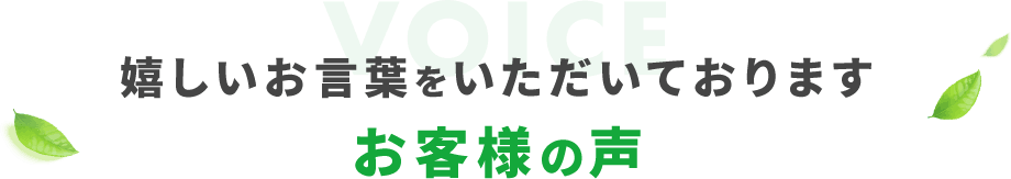 嬉しいお言葉をいただいておりますお客様の声
